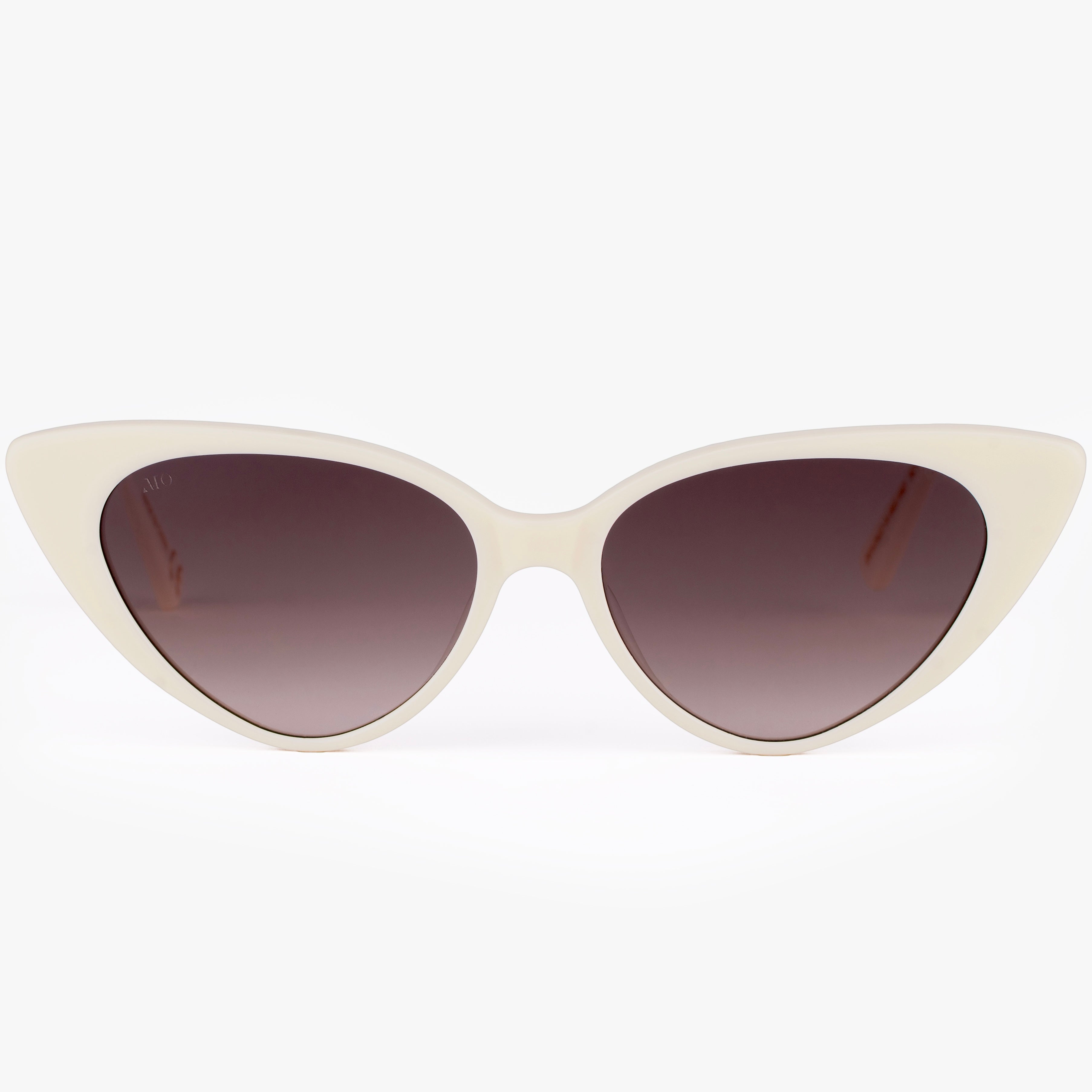 Monroe Sunglasses Cream Retro Cat Eye Frame