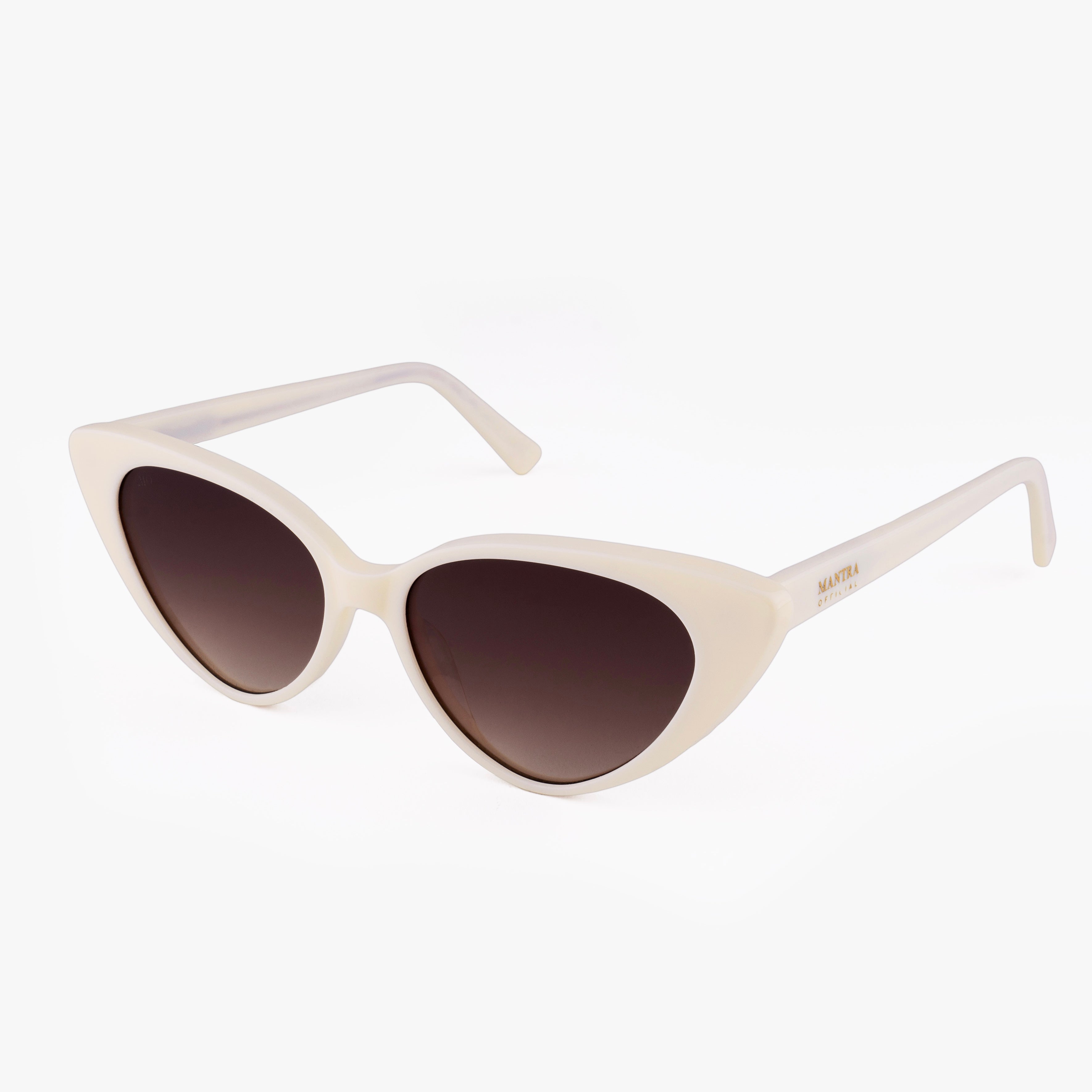 Monroe Sunglasses Cream Retro Cat Eye Frame