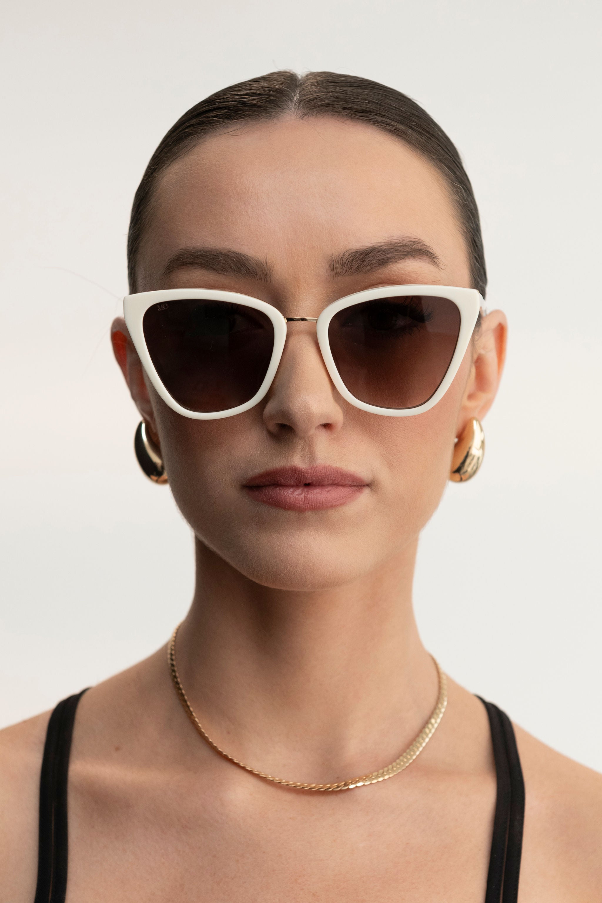 Amara Sunglasses Cream Cat Eye Frame