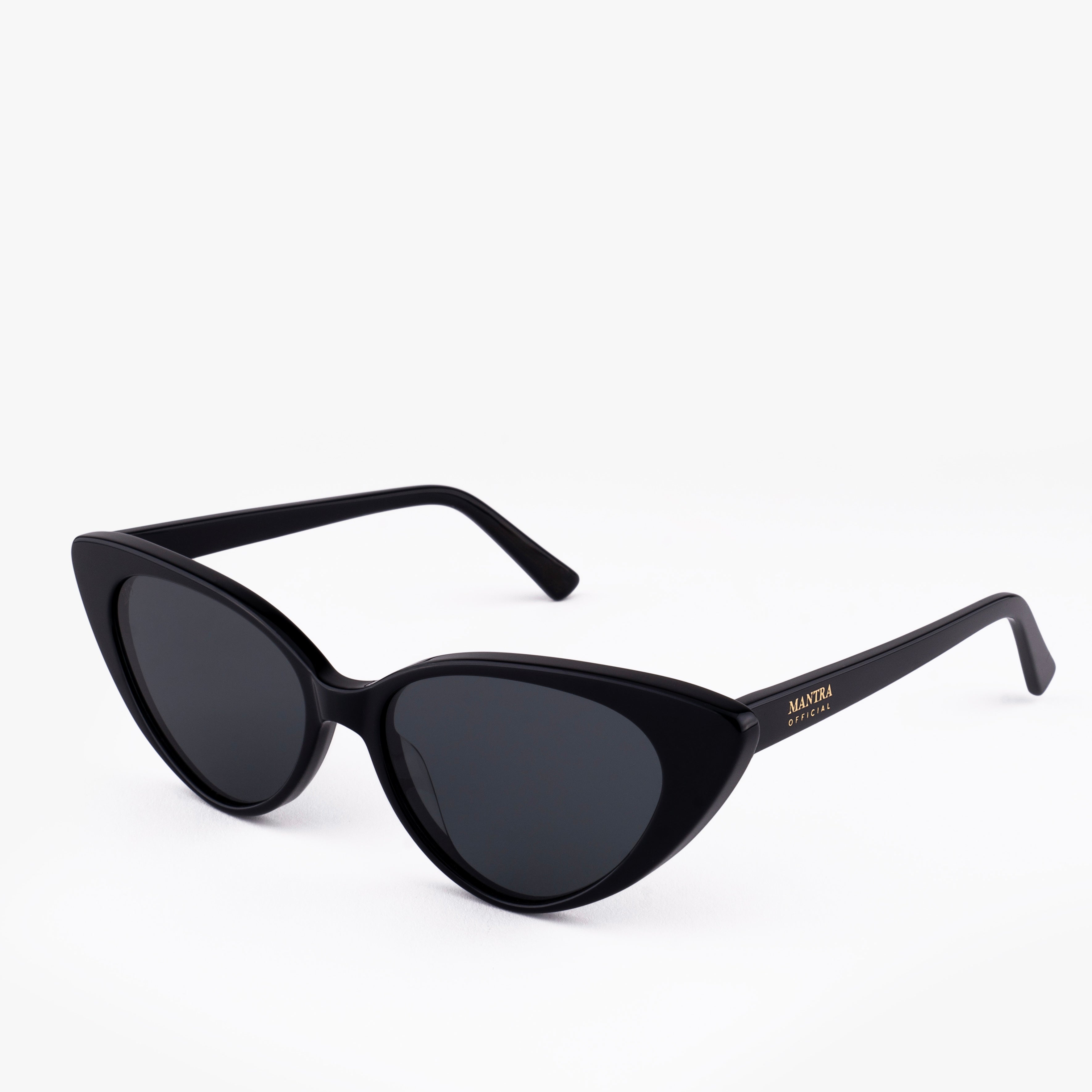 Monroe Sunglasses Black Retro Cat Eye Frame